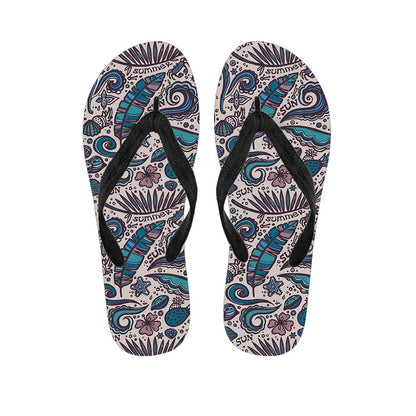 Summer Surfing Pattern Print Flip Flops