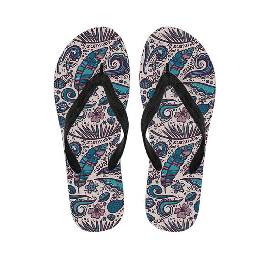Summer Surfing Pattern Print Flip Flops