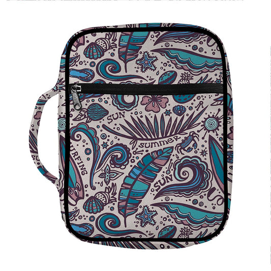 Summer Surfing Pattern Print Front Pocket Bible Bag