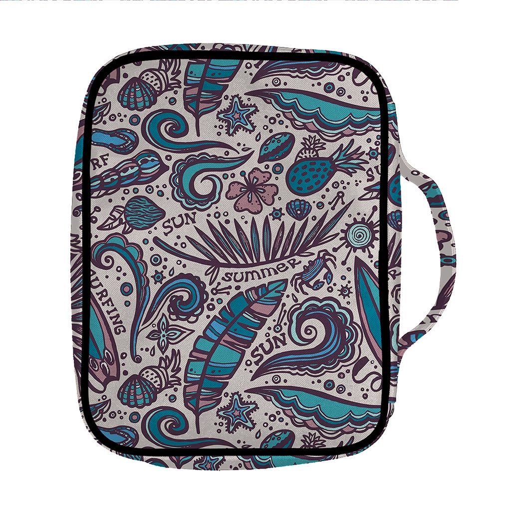 Summer Surfing Pattern Print Front Pocket Bible Bag