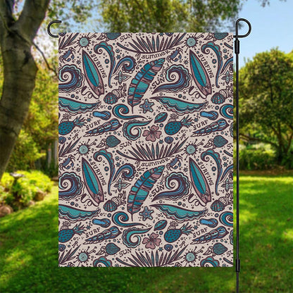 Summer Surfing Pattern Print Garden Flag