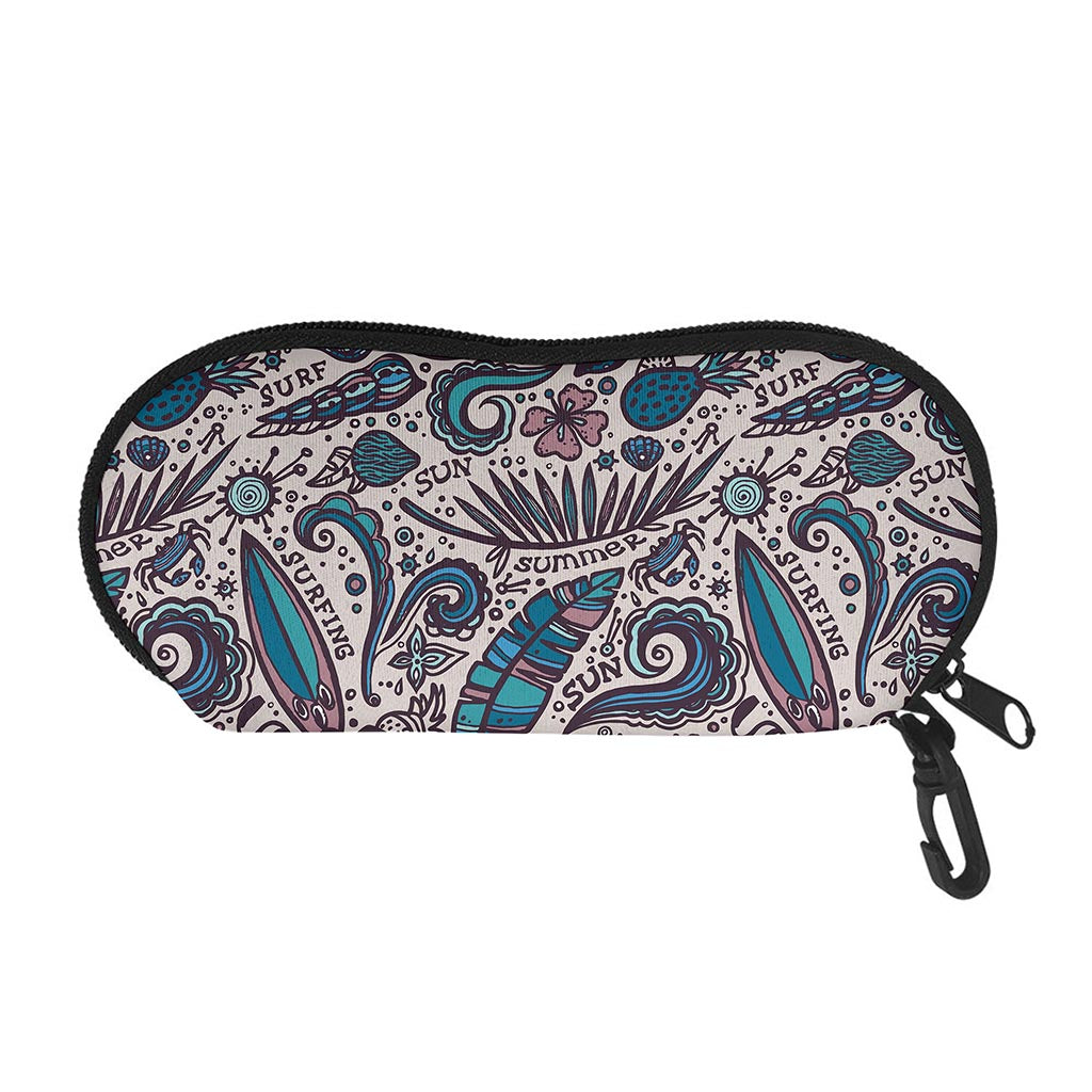 Summer Surfing Pattern Print Glasses Case