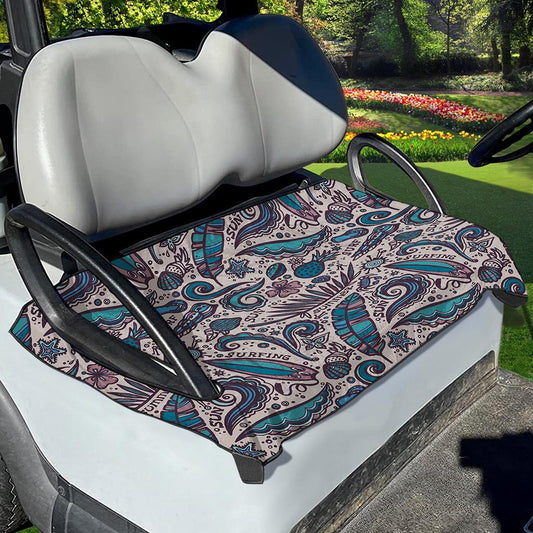 Summer Surfing Pattern Print Golf Cart Seat Cover