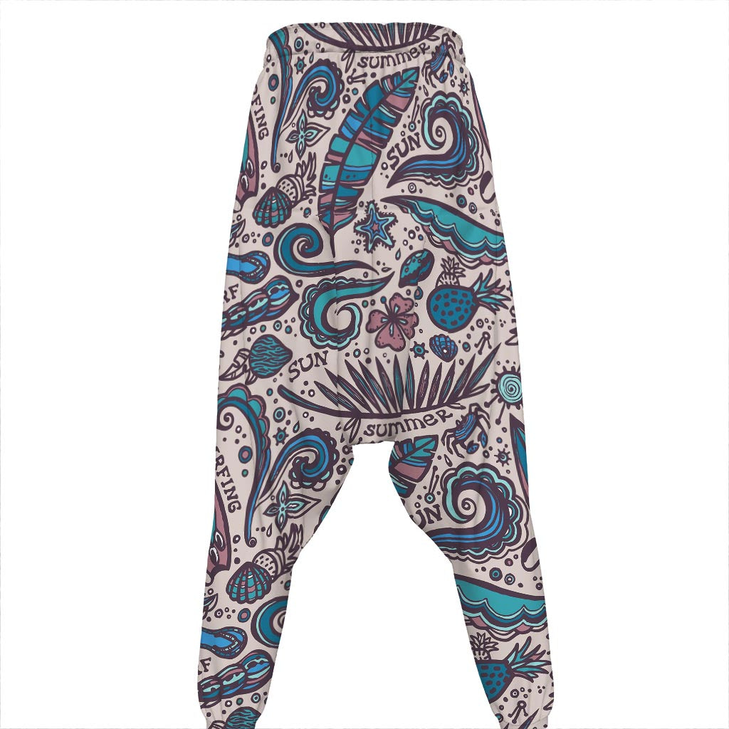 Summer Surfing Pattern Print Hammer Pants