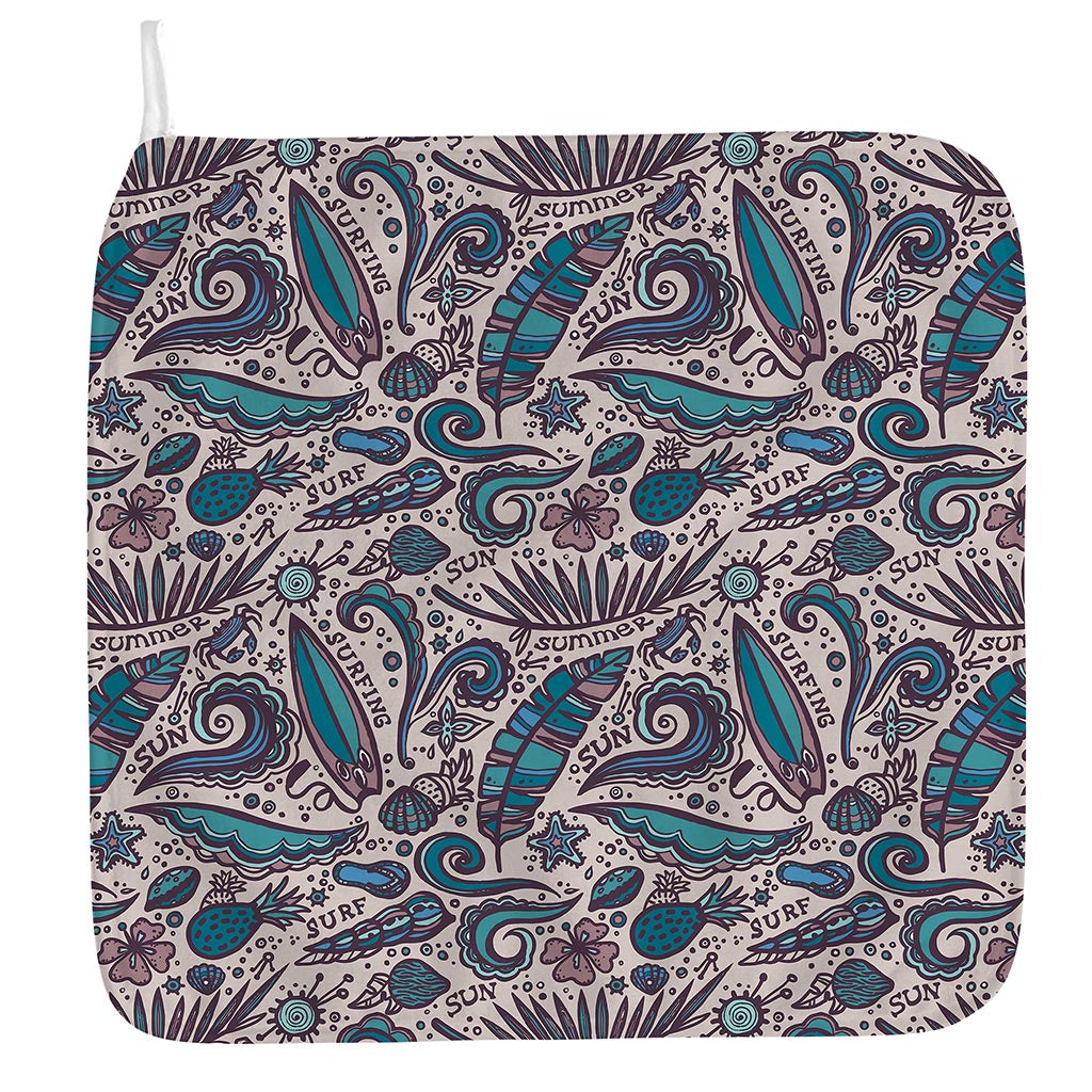 Summer Surfing Pattern Print Hand Towel