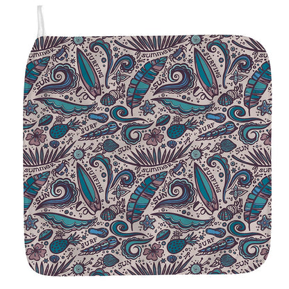 Summer Surfing Pattern Print Hand Towel