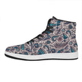 Summer Surfing Pattern Print High Top Leather Sneakers