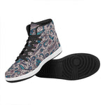 Summer Surfing Pattern Print High Top Leather Sneakers