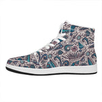 Summer Surfing Pattern Print High Top Leather Sneakers