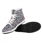Summer Surfing Pattern Print High Top Leather Sneakers