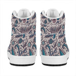 Summer Surfing Pattern Print High Top Leather Sneakers