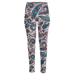 Summer Surfing Pattern Print High-Waisted Pocket Leggings