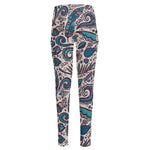 Summer Surfing Pattern Print High-Waisted Pocket Leggings