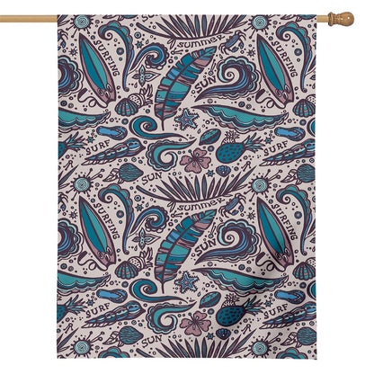 Summer Surfing Pattern Print House Flag