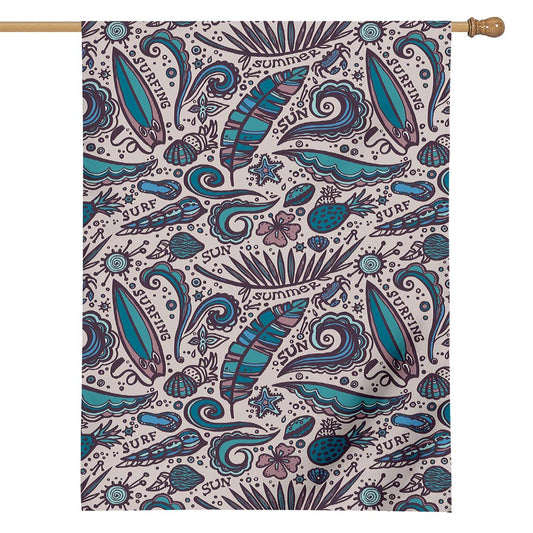 Summer Surfing Pattern Print House Flag