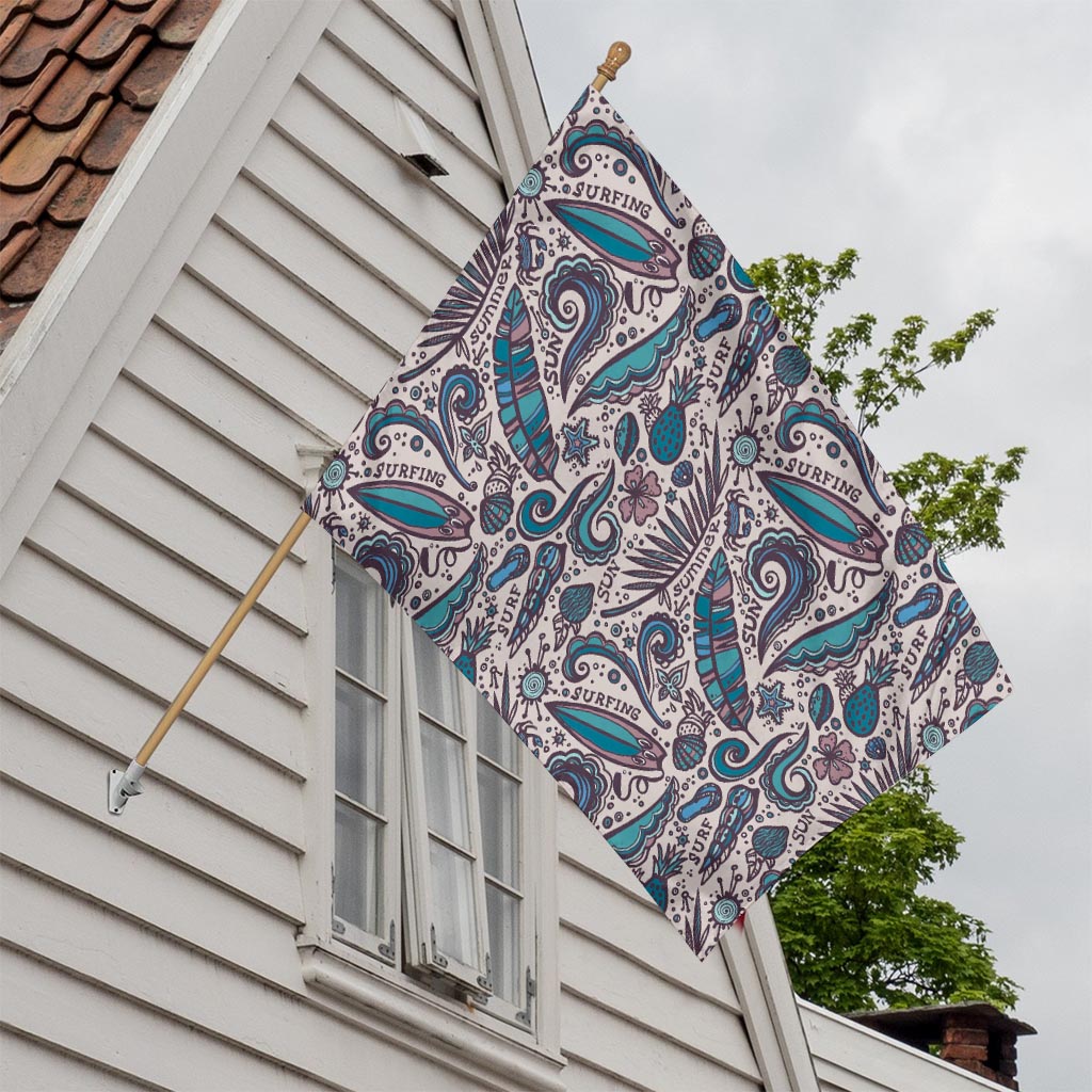 Summer Surfing Pattern Print House Flag