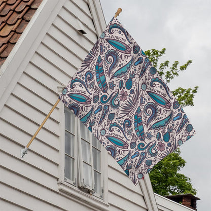 Summer Surfing Pattern Print House Flag