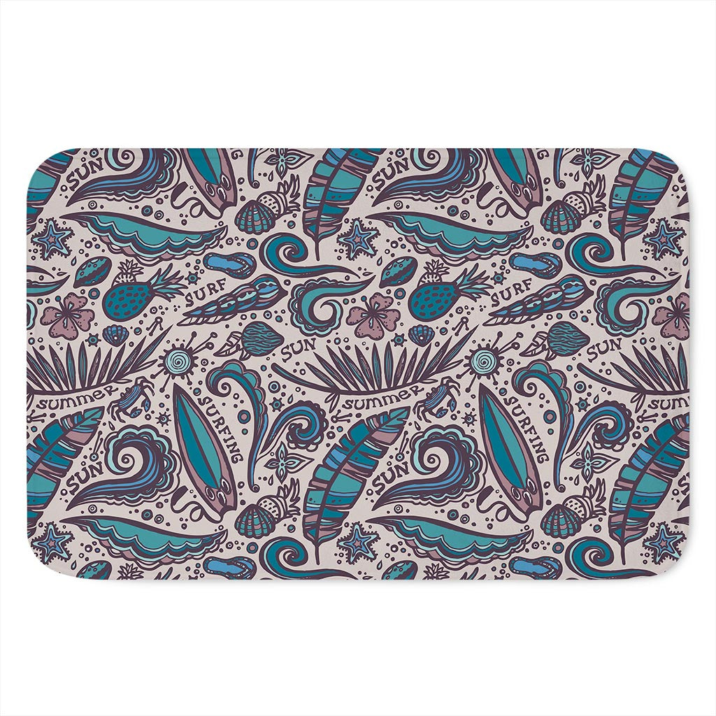 Summer Surfing Pattern Print Indoor Door Mat