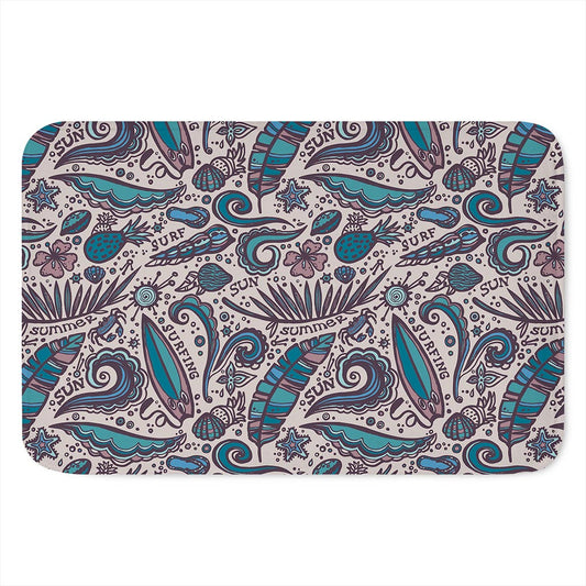 Summer Surfing Pattern Print Indoor Door Mat