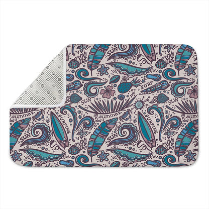Summer Surfing Pattern Print Indoor Door Mat