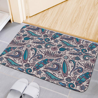 Summer Surfing Pattern Print Indoor Door Mat