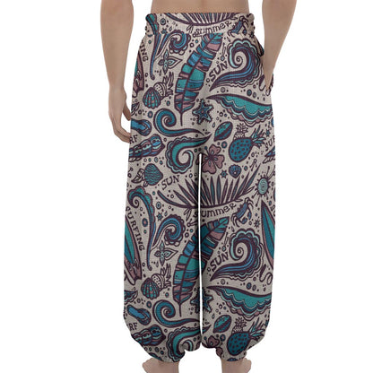 Summer Surfing Pattern Print Lantern Pants