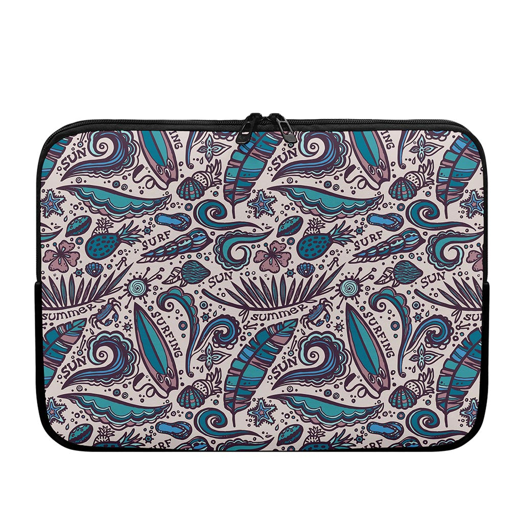 Summer Surfing Pattern Print Laptop Sleeve