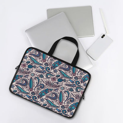 Summer Surfing Pattern Print Laptop Sleeve With Handle