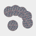 Summer Surfing Pattern Print Leather Coaster Set