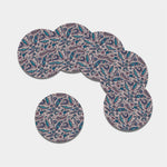 Summer Surfing Pattern Print Leather Coaster Set