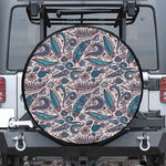 Summer Surfing Pattern Print Leather Spare Tire Cover
