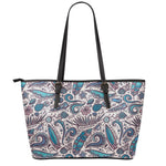 Summer Surfing Pattern Print Leather Tote Bag