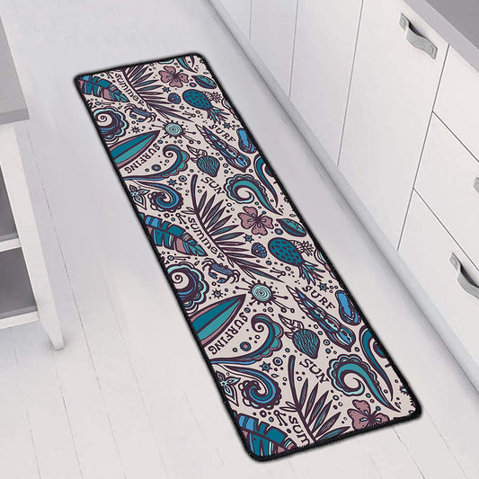 Summer Surfing Pattern Print Long Kitchen Mat