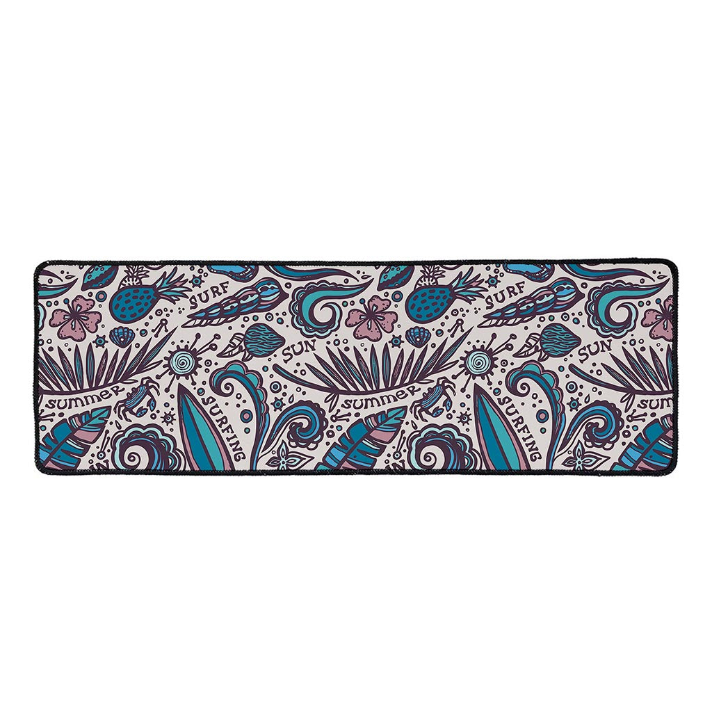 Summer Surfing Pattern Print Long Kitchen Mat