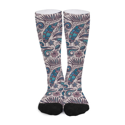 Summer Surfing Pattern Print Long Socks