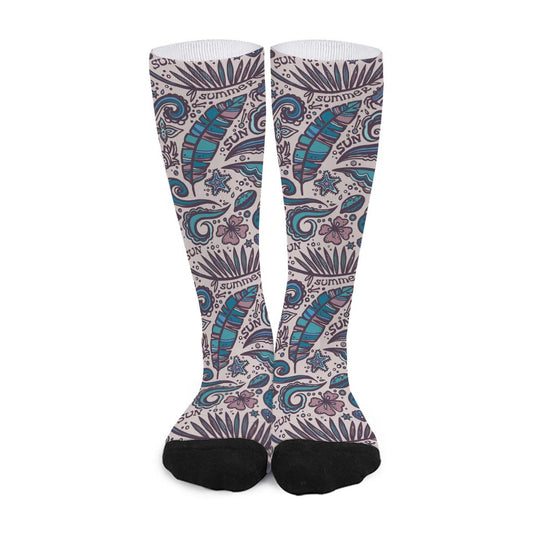 Summer Surfing Pattern Print Long Socks