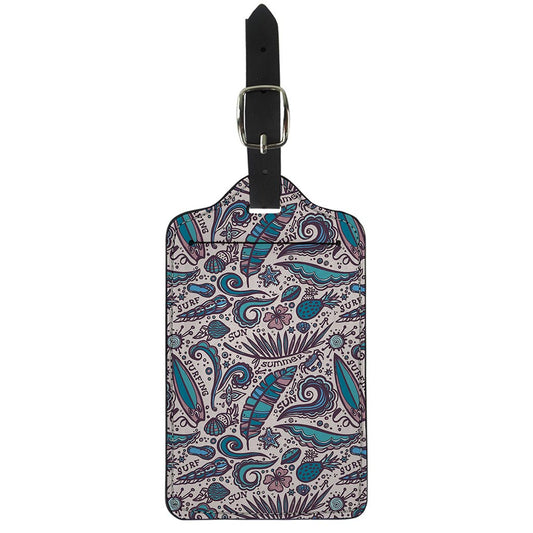 Summer Surfing Pattern Print Luggage Tag