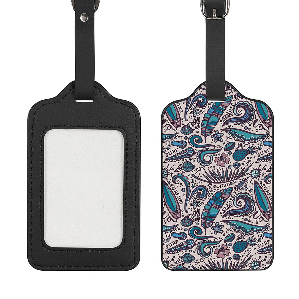 Summer Surfing Pattern Print Luggage Tag
