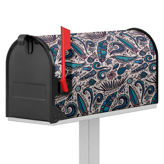 Summer Surfing Pattern Print Mailbox Cover