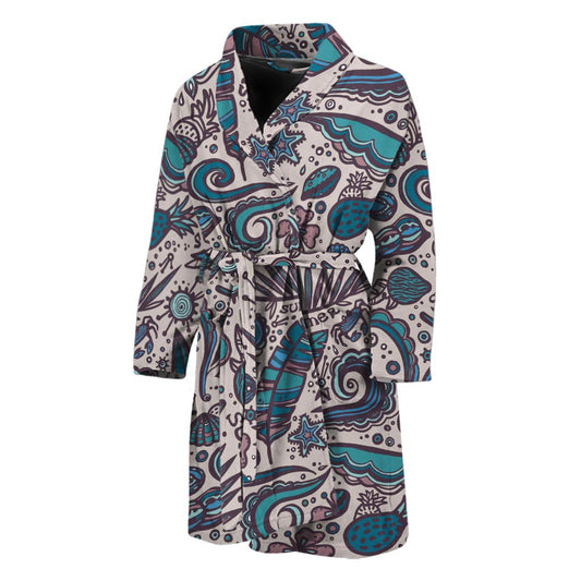 Summer Surfing Pattern Print Men's Bathrobe