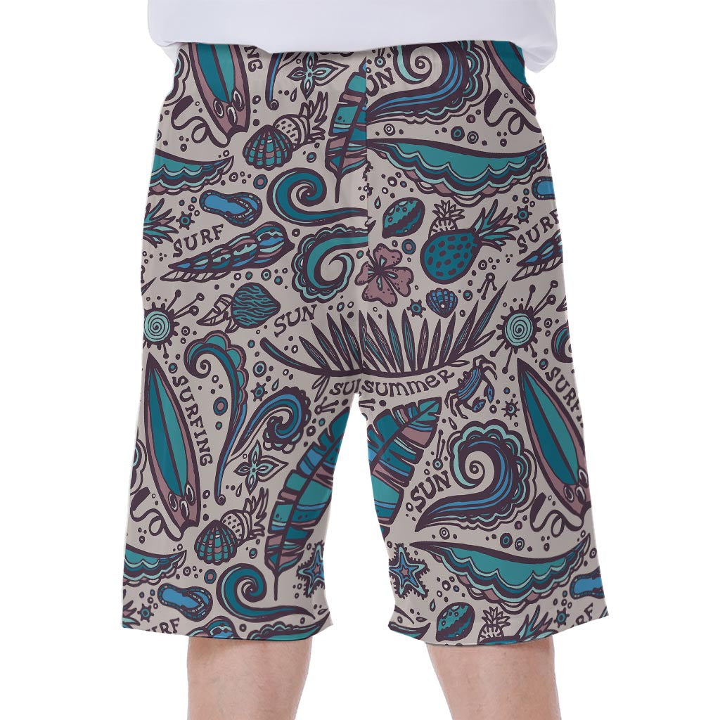 Summer Surfing Pattern Print Men's Beach Shorts