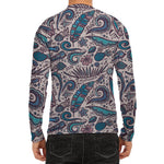 Summer Surfing Pattern Print Men's Long Sleeve Rash Guard