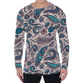Summer Surfing Pattern Print Men's Long Sleeve T-Shirt