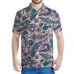 Summer Surfing Pattern Print Men's Polo Shirt