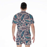 Summer Surfing Pattern Print Men's Rompers