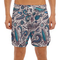 Summer Surfing Pattern Print Men's Split Running Shorts