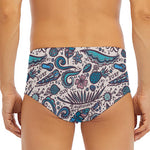 Summer Surfing Pattern Print Men's Triangle Swim Briefs