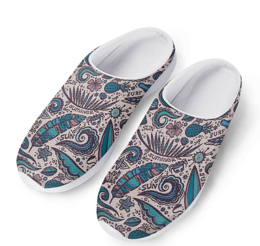 Summer Surfing Pattern Print Mesh Casual Shoes