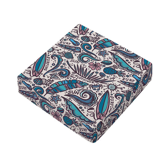 Summer Surfing Pattern Print Outdoor Seat Cushion Cover