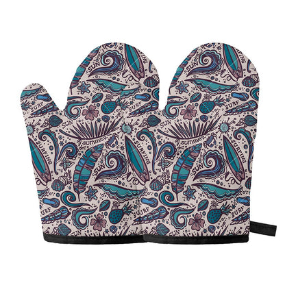 Summer Surfing Pattern Print Oven Mitts